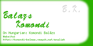 balazs komondi business card